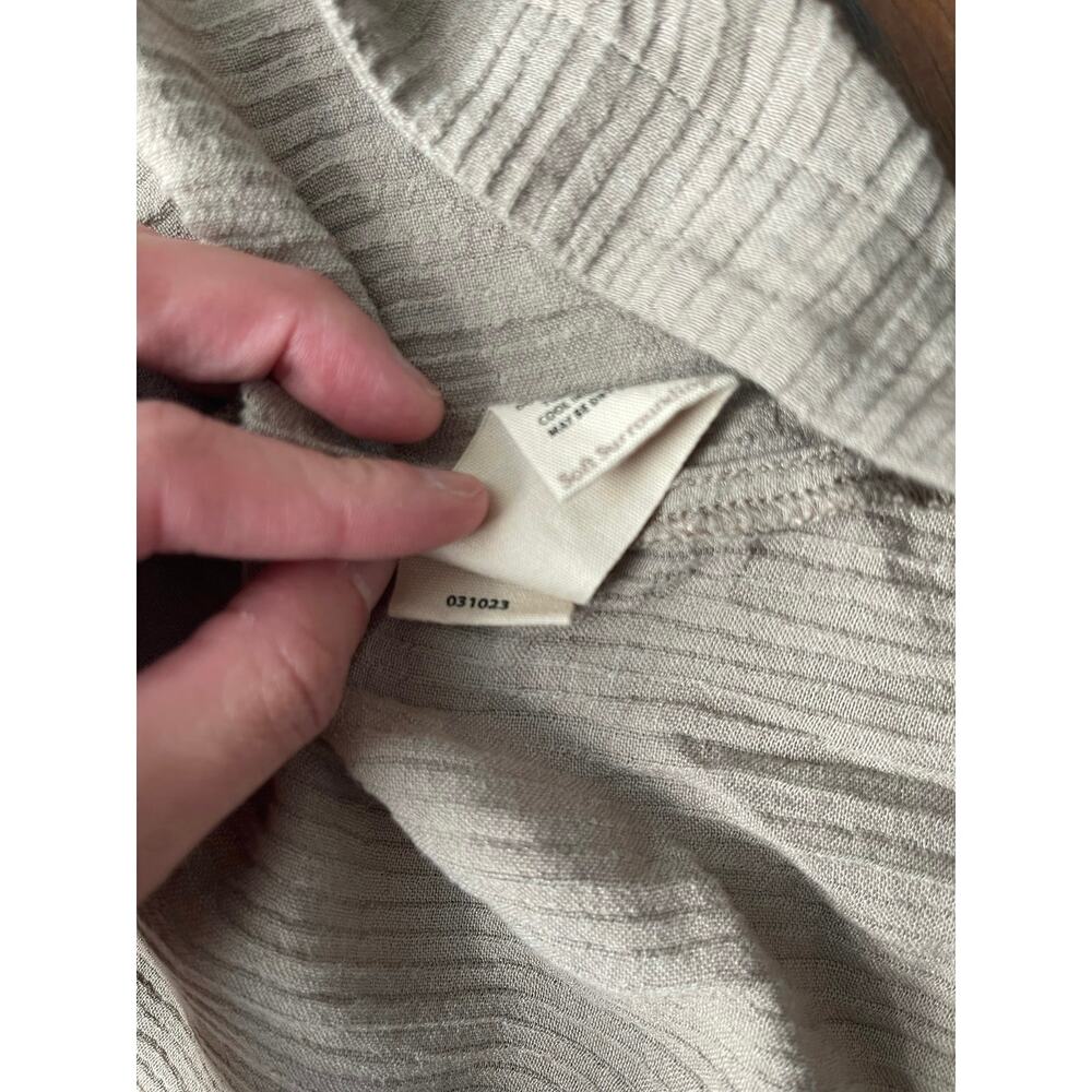 Soft Surroundings Oceo Gauze Tunic Top Pebble Taupe Button Detail Size Large - Picture 10 of 10